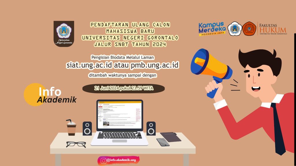 Pengisian Biodata Calon Mahasiswa Baru Universitas Negeri Gorontalo Jalur SNBT Diperpanjang Hingga 21 Juni 2024