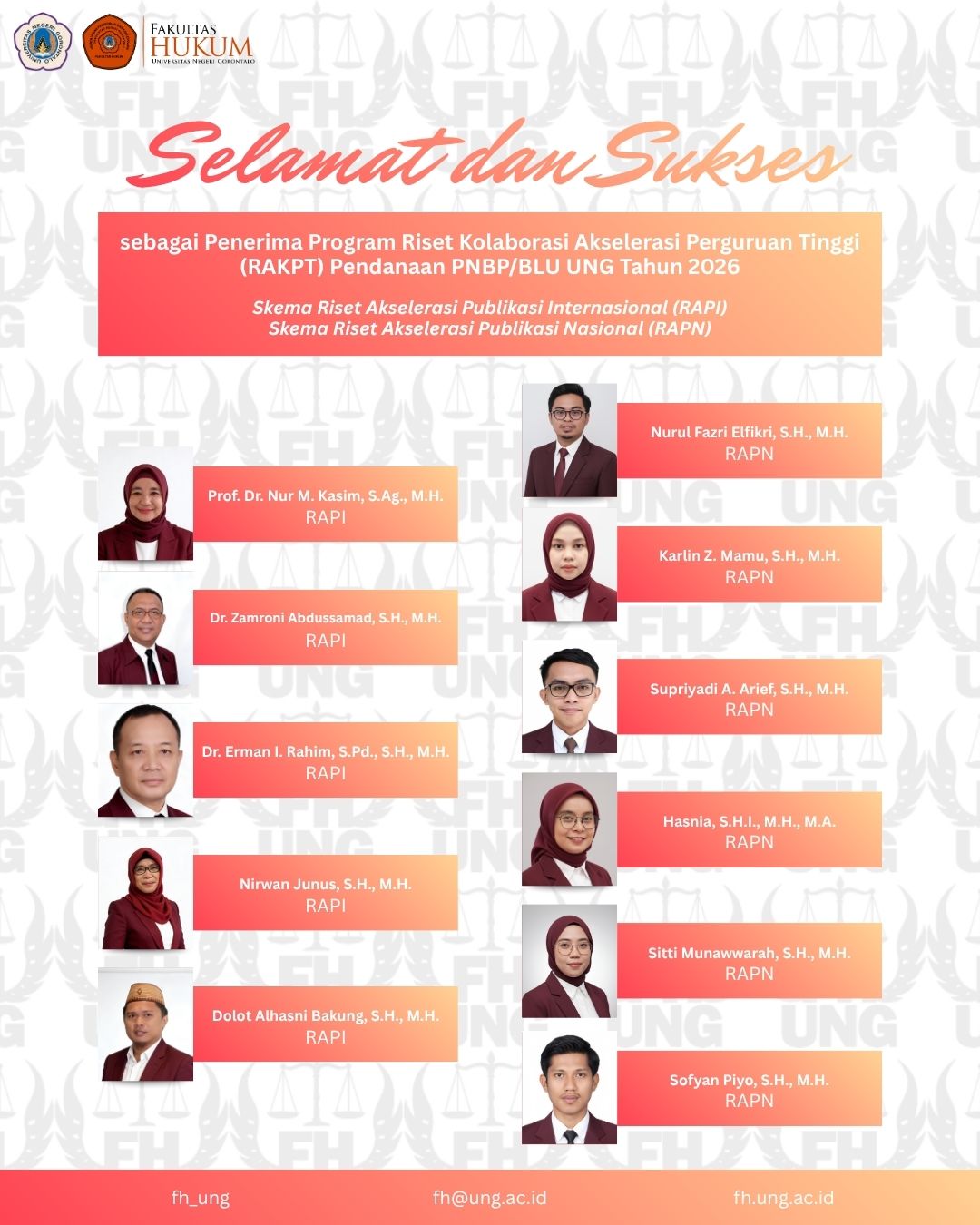 Dosen FH UNG Raih Pendanaan Riset 2026: Perkuat Kontribusi Akademik dan Publikasi Ilmiah