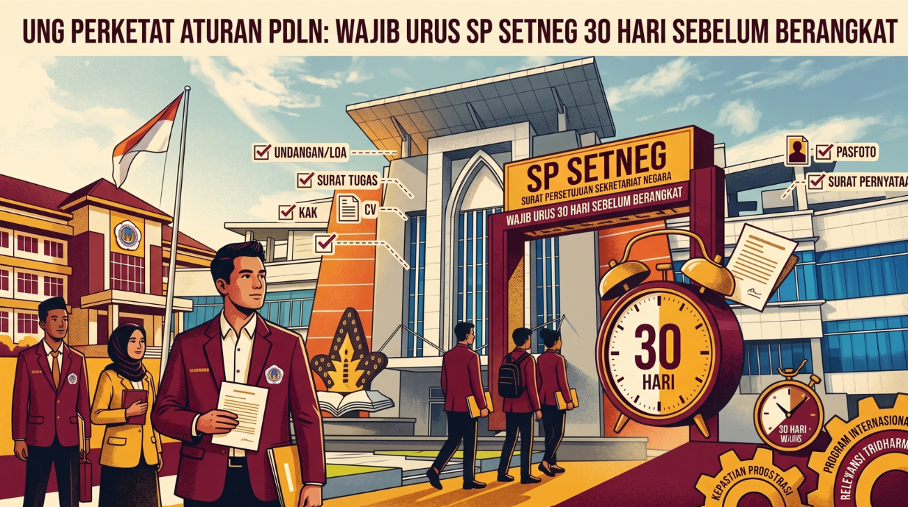 UNG Perketat Aturan Perjalanan Luar Negeri, Sivitas Akademika Wajib Urus SP Setneg 30 Hari Sebelum Berangkat